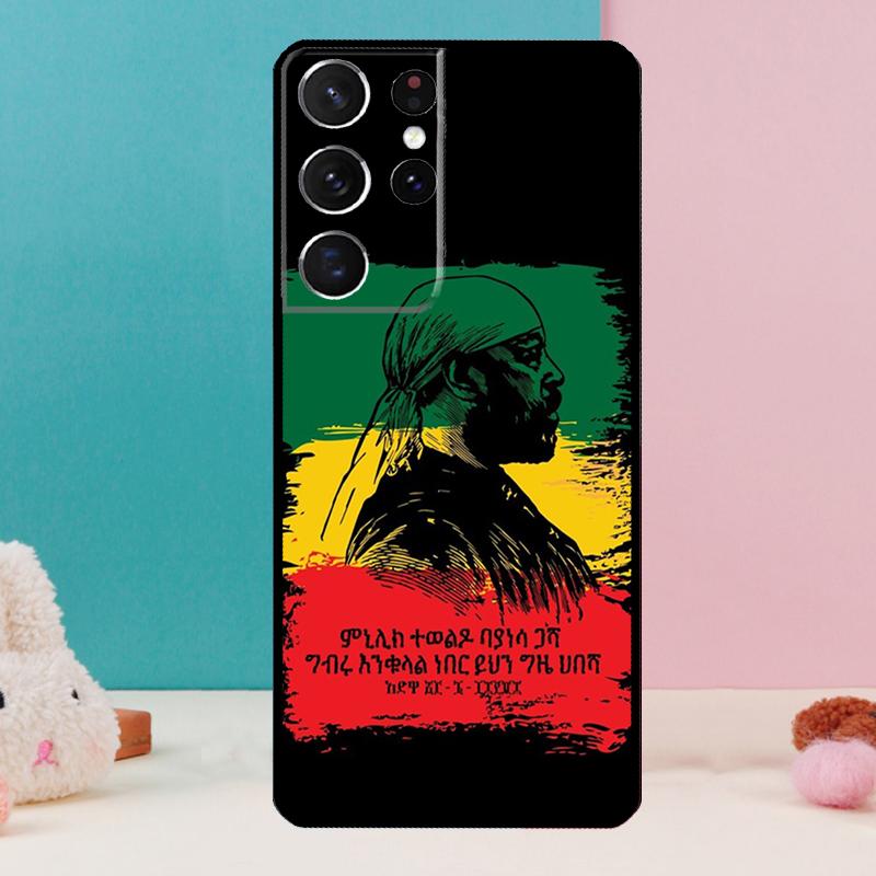 Emperor Menelik Ii Of Ethiopia Adwa Phone Case For Samsung Galaxy S25 S23 S22 S21 Ultra S9 S10 S20 Plus S24 FE Funda Cover Shell