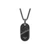Emporio Armani Drehbarer Flip-Herz-Anhänger Halskette Unisex-Halskette Schwarz EGS3138001