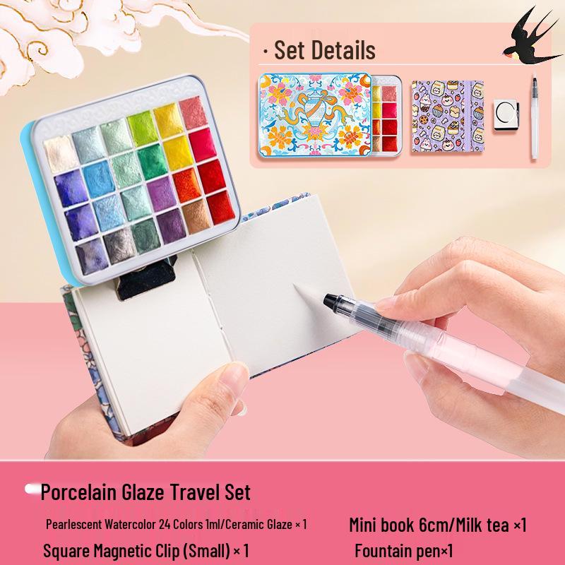 Feile Bird 60-Farben Dunhuang schillernde perlmuttfarbene Aquarell-Geschenkbox für chinesische & Thangka Goldlinienmalerei