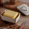 Vintage Ceramic Butter Box Butter Dish Square Cream Box with Lid Plate Multi Functional Cheese Storage Box Kitchen Accessories