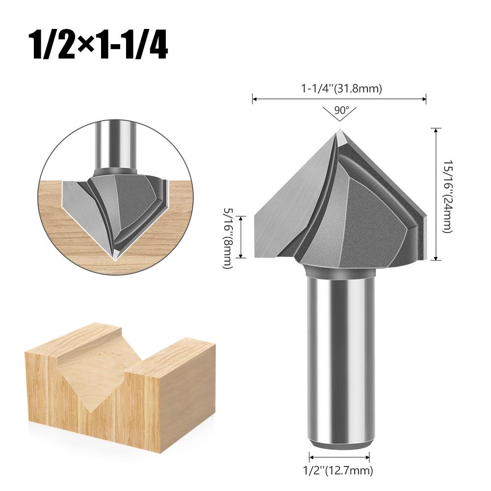 90° V-Shaped Router Bit: Woodworking Edge Trimmer for Aluminum-Plastic Panels