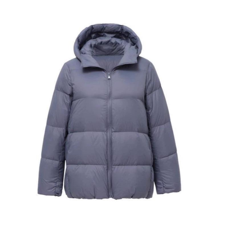 Autumn and winter light down jacket women's white duck down short thickened bread jacket loose hooded jacket