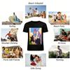 Ancient Style Sad Love CP Print Top Purple-haired Girl & Injured Guy Anime Comic Casual T-shirt Pure Cotton T-shirt
