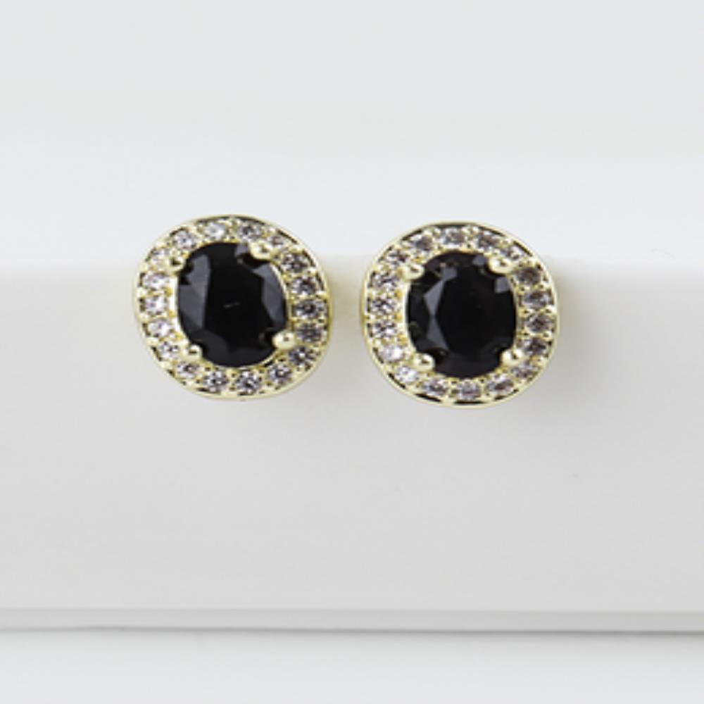 Women's luxurious wedding look silver 925 round earrings