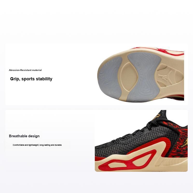 Кроссовки Air Jordan Tatum 1 GS Zoo для детей Черный Металлик-золотой Университетский-красный FJ4653-001 37.5
