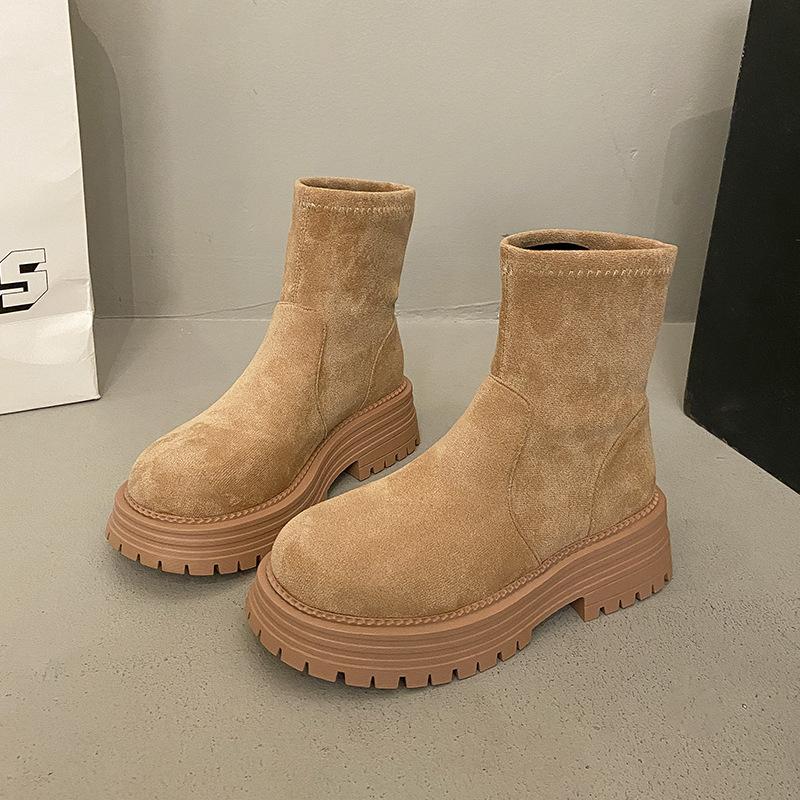 

2025 нові осінні інтернет-зіркові вибухові черевики Мартін французька мода товстий каблук зручні тонкі черевики Мартін жіноче взуття 40 хакі