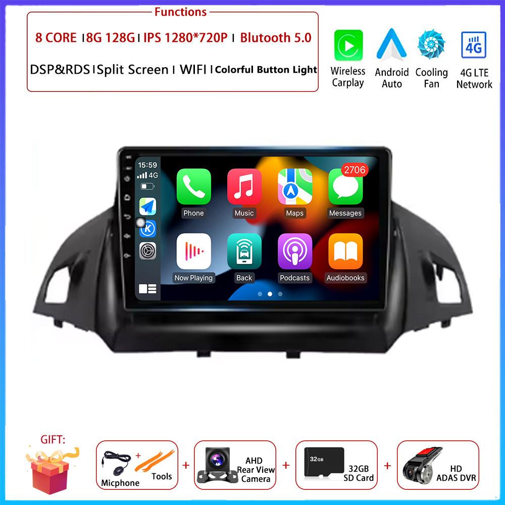 For FORD C-MAX KUGA 2 ESCAPE 3 2012 - 2019 Car Android Carplay Auto Radio Navigation GPS Multimedia Video 4G AMI Android Auto