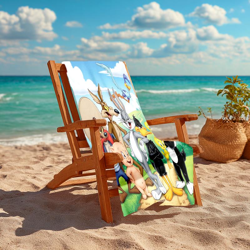 1Pc Classic Looney Tunes Compilation Beach Towel Quick Dry Multiuse For Beach Pool Gym Yoga Home Travel Christmas Halloween Xmas Gift S18