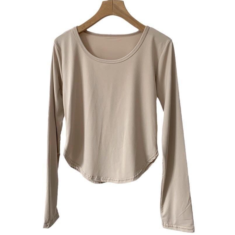 Women's Spring 2025 Irregular Slim-fit Long-sleeve T-shirt – Spicy Girl Short Top