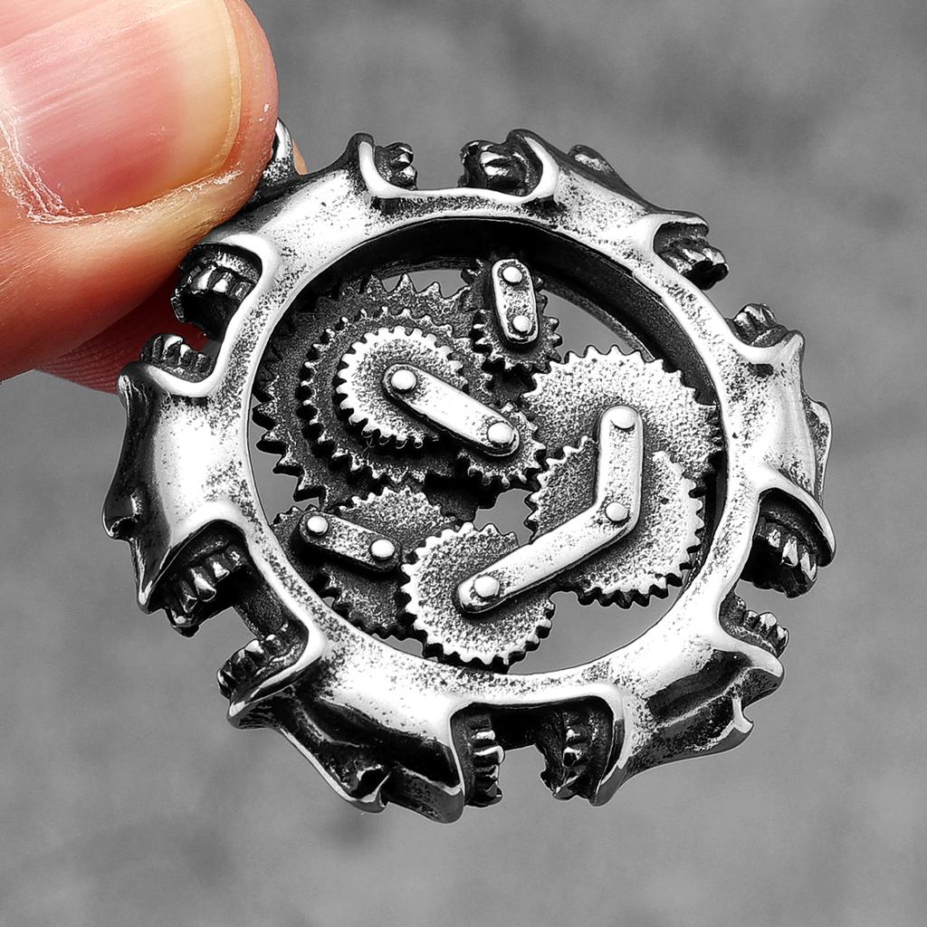 Steampunk Mechanical Gear Gothic Skull Stainless Steel Men Women Necklaces Pendants Chain Punk Jewelry Creativity Gift Wholesale