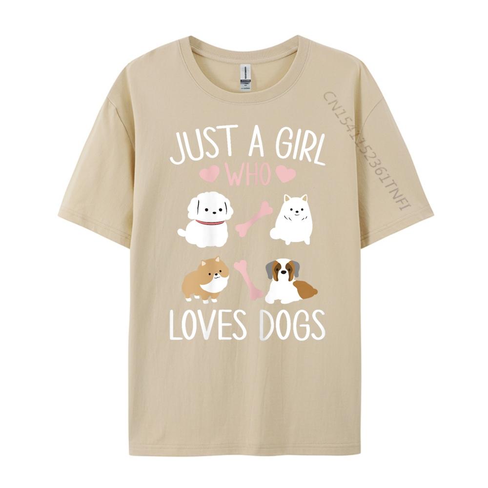 Just A Girl Who Loves Dogs Puppy Shirts Unisex Graphic Christmas Luxury Designer Unisexs Short Sleeve Fathers Day