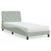 VidaXL Bed with Mattress, Upholstered Bed with Headboard Cushion, Single Bed, Adult Bedroom Interior Bed, 3208622