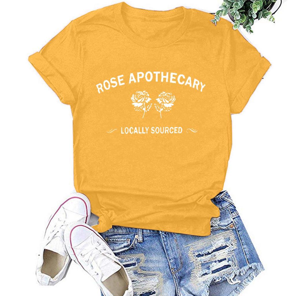 Women Casual Letter Printing Short Sleeves  Loose T-Shirt Blouse Tops