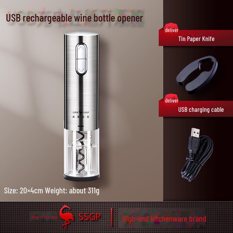 

Стальной электрический штопор для вина - автоматический штопор из нержавеющей стали для красного вина