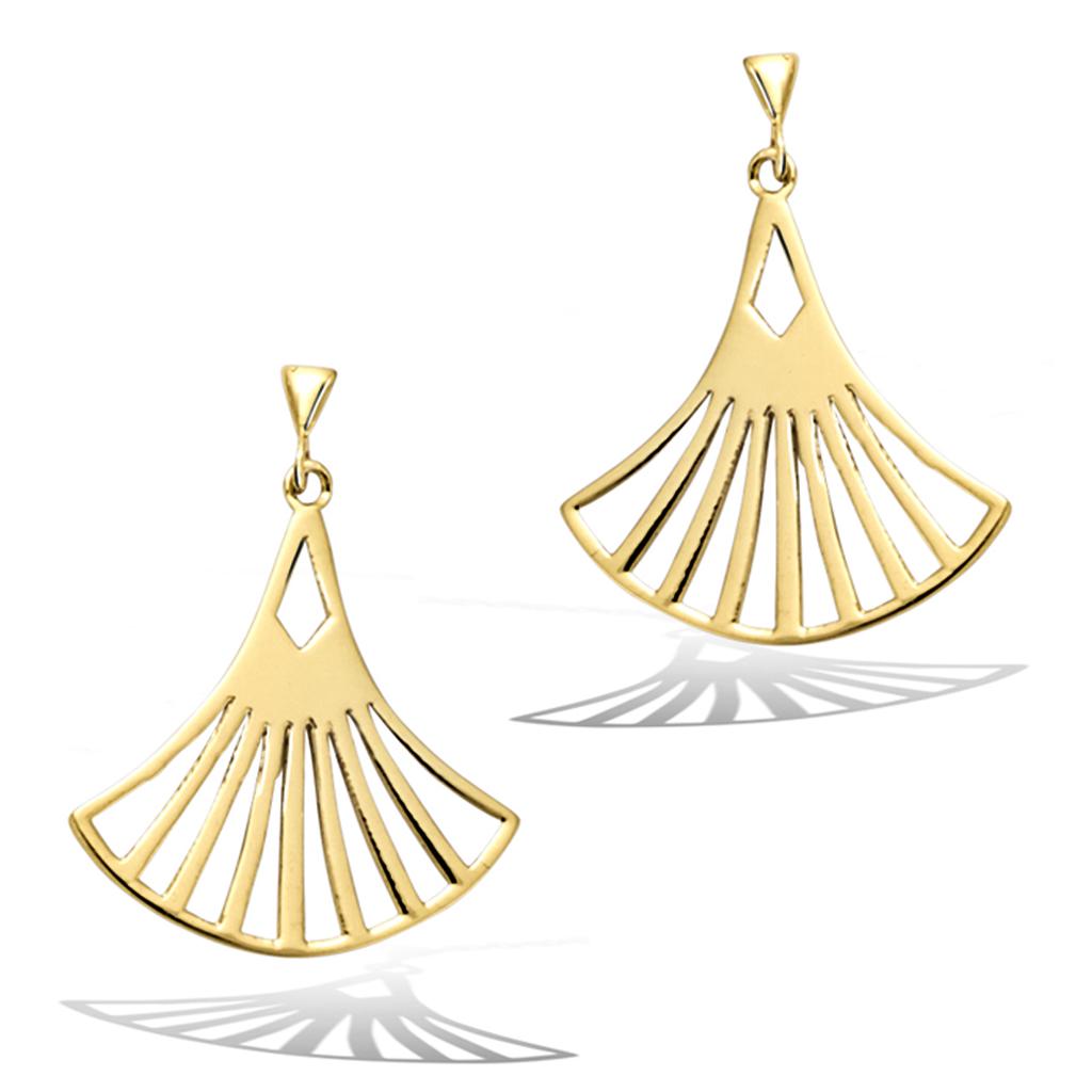 Les Trésors De Lily [Q6842] - Boucles Plaqué Or 'Boho' doré - 20x15 mm (éventails)