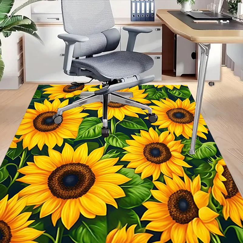 1PC Sunflower Pattern Anti-slip carpet, suitable for Office, bedroomand playrooms. It can also be used as a sofa footrest cover-R49
