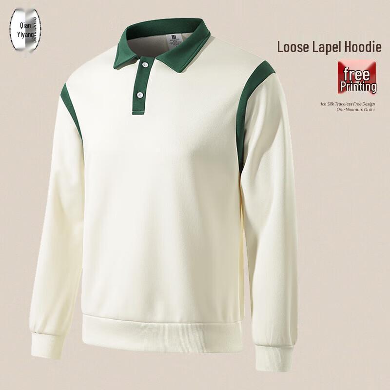 

Qian Yi Yang Unisex Autumn/Winter Long-Sleeve Lapel Work Sweatshirt 4XL