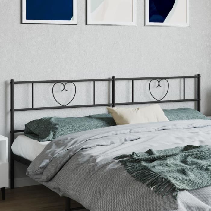 VidaXL Tête de lit métal noir 200 cm 355501