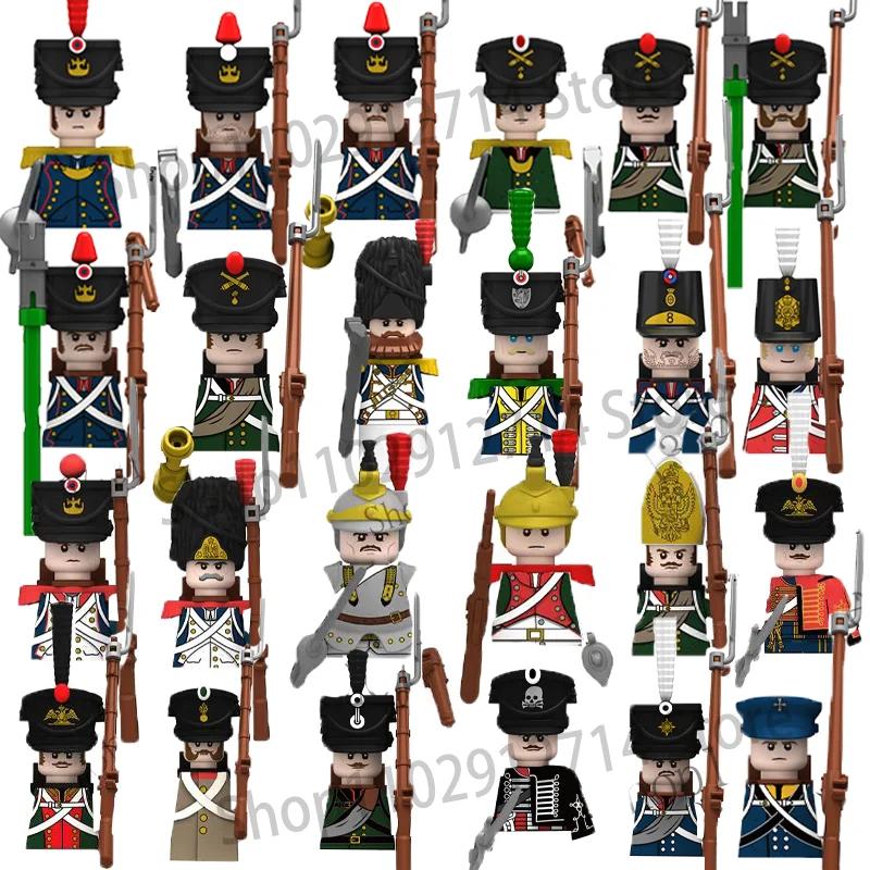 Napoleonische Kriege Militärsoldaten Bausteine WW2 Britisch Frankreich Füsiliere Gewehre Russisch Preußen Fußgarde Steine Kinderspielzeug