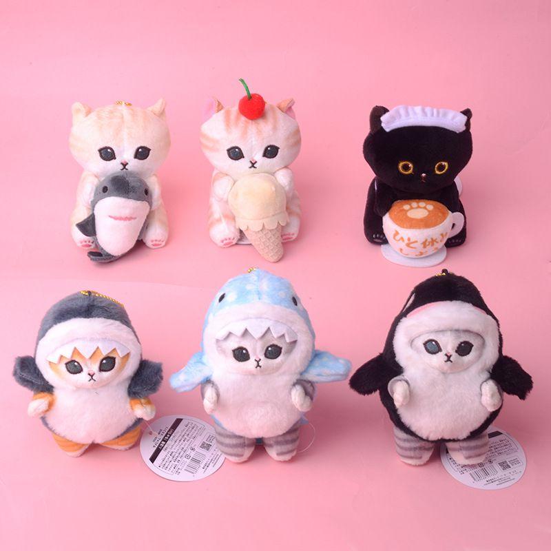 Plush Cat Shark Pendant Toy Soft Doll Fried Shrimp Cat Bag Decor Kid Xmas Gift