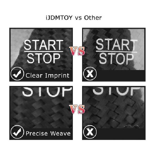 Black Carbon Fiber Keyless Engine Push Start Button Cover For Alfa Romeo Giulia