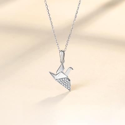 Thousand Paper Crane Pendant Necklace Women's Fashion Ins Simple Temperament Niche Design Sense Ins