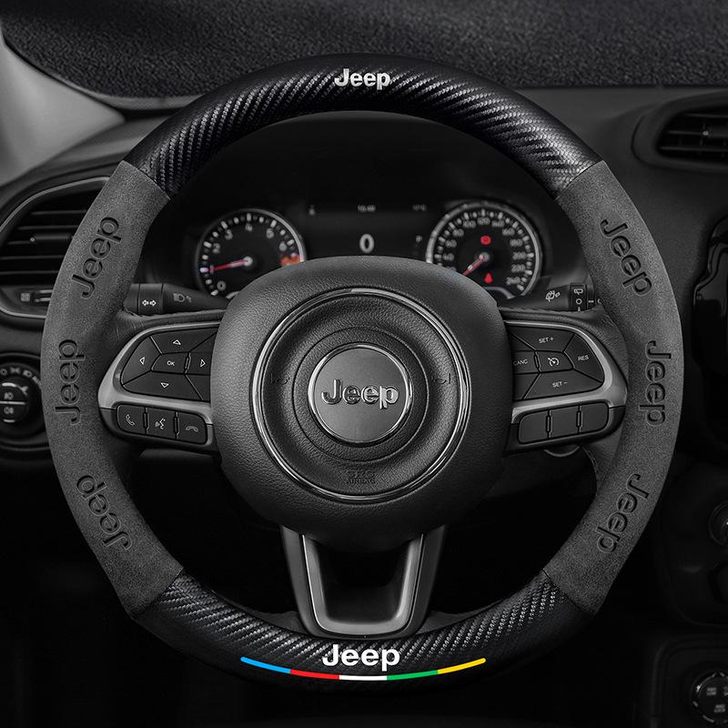 38cm Suitable for Jeep Steering Wheel Cover Compass Freedom Hero Wrangler Commander Gladiator Car Handle Covers