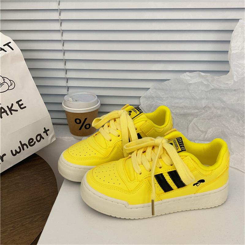 

Hong Kong style increases thick baseplate shoes ins tide spring summer new breathable leisure sports bread shoes 35 жёлтый