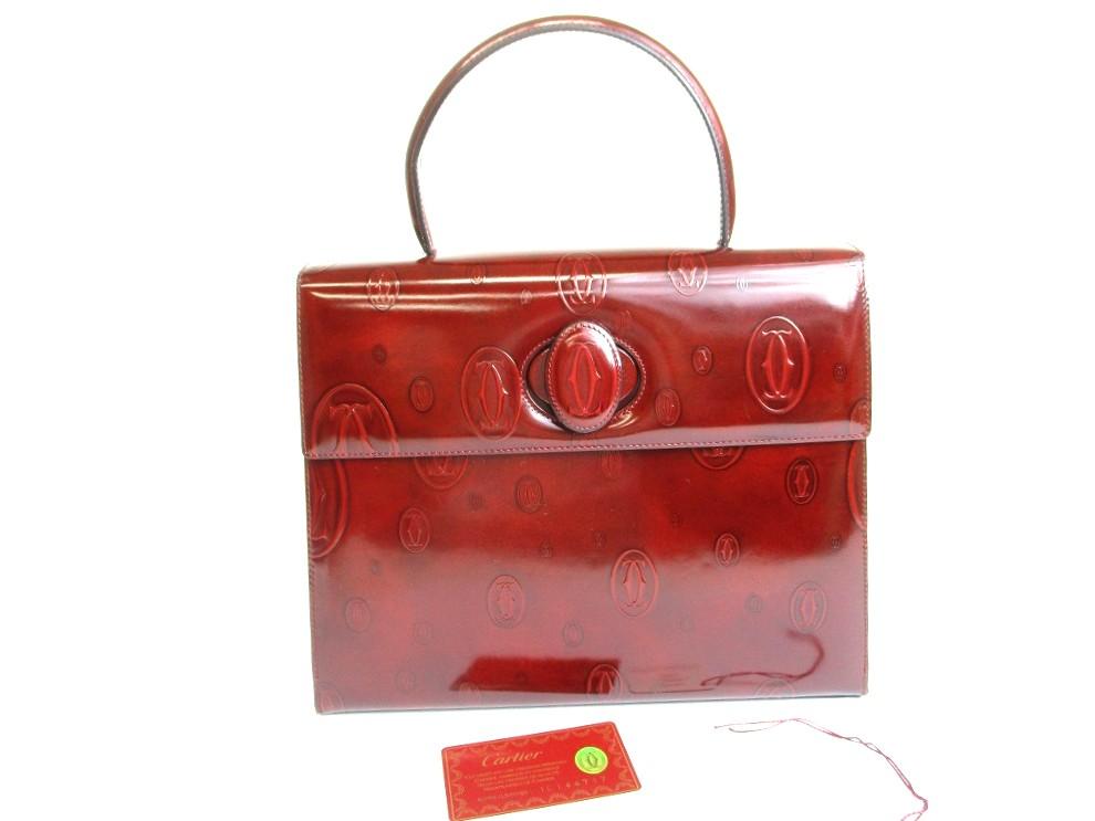 Authentic Cartier Leather Bordeaux Happy Birthday Hand Bag Purse #a881  Refurbished