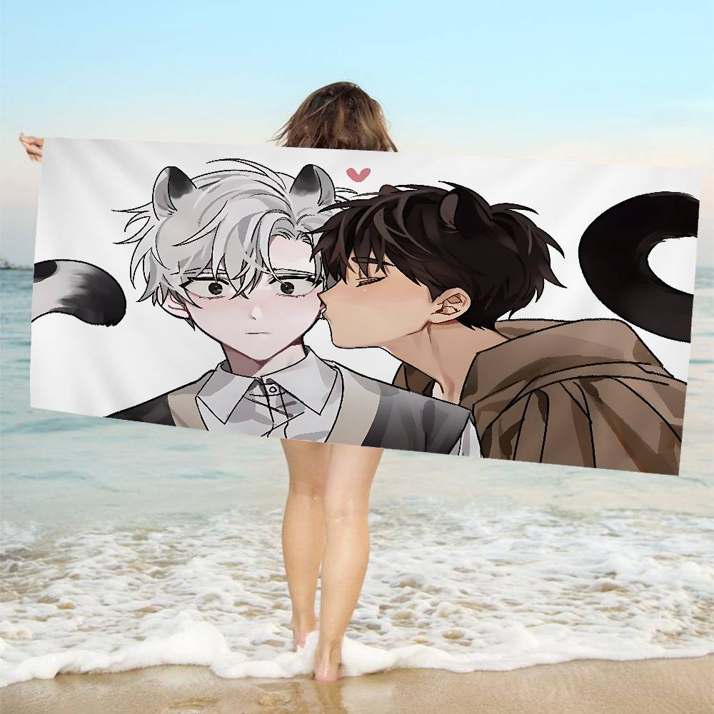 passion bl anime Microfiber Printed Beach Towel Mountain Climbing Yoga Beach Swimming Running Absorbent Soft Towel