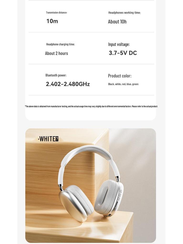 P9ProMax Bluetooth Over-Ear Headphones: Large Battery, Wireless, Noise-Canceling.