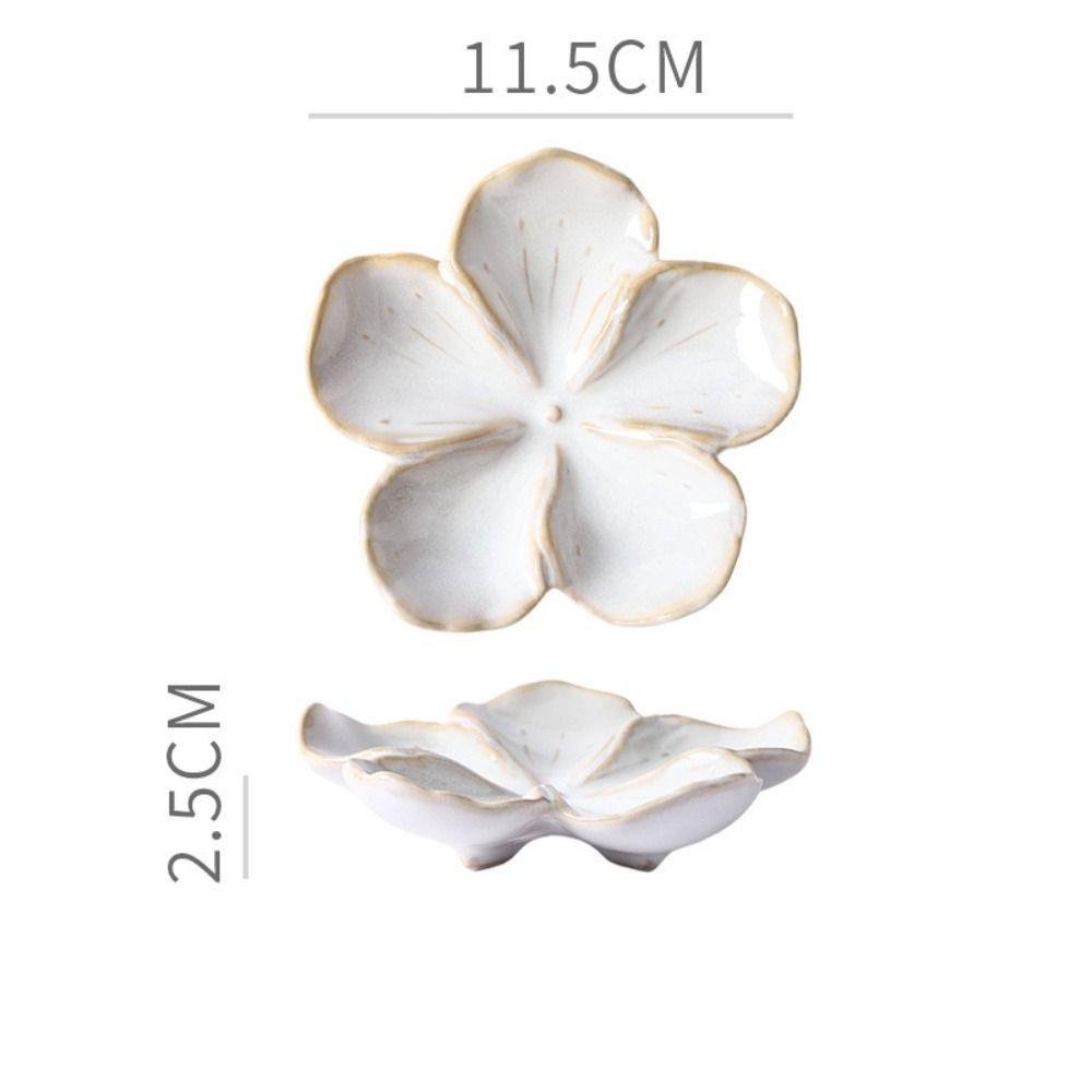 Retro Multi-color Ceramic Craft Dish Creative Decorative Flower Shaped Small Dish Dipping Sauce Dish Gifts