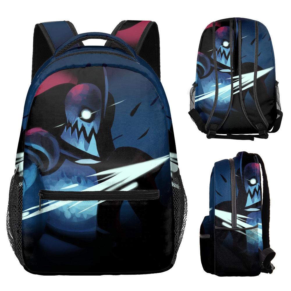 Trendige Hip Hop Kpop Jugendliche Schultaschen Unisex Undertale Reisetaschen 3D-Druck Oxford Wasserdichte Notizbuch-Umhängetaschen
