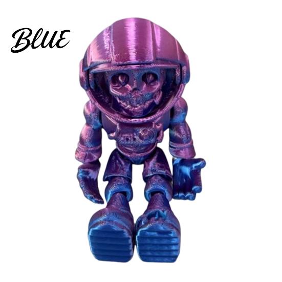 Artikulationsfigur 3D-gedruckte Schädel-Astronauten-Figur Skelett-Raumfahrer-Figur Coole Raumdekoration Halloween Bewegliche Gelenke Ornament für
