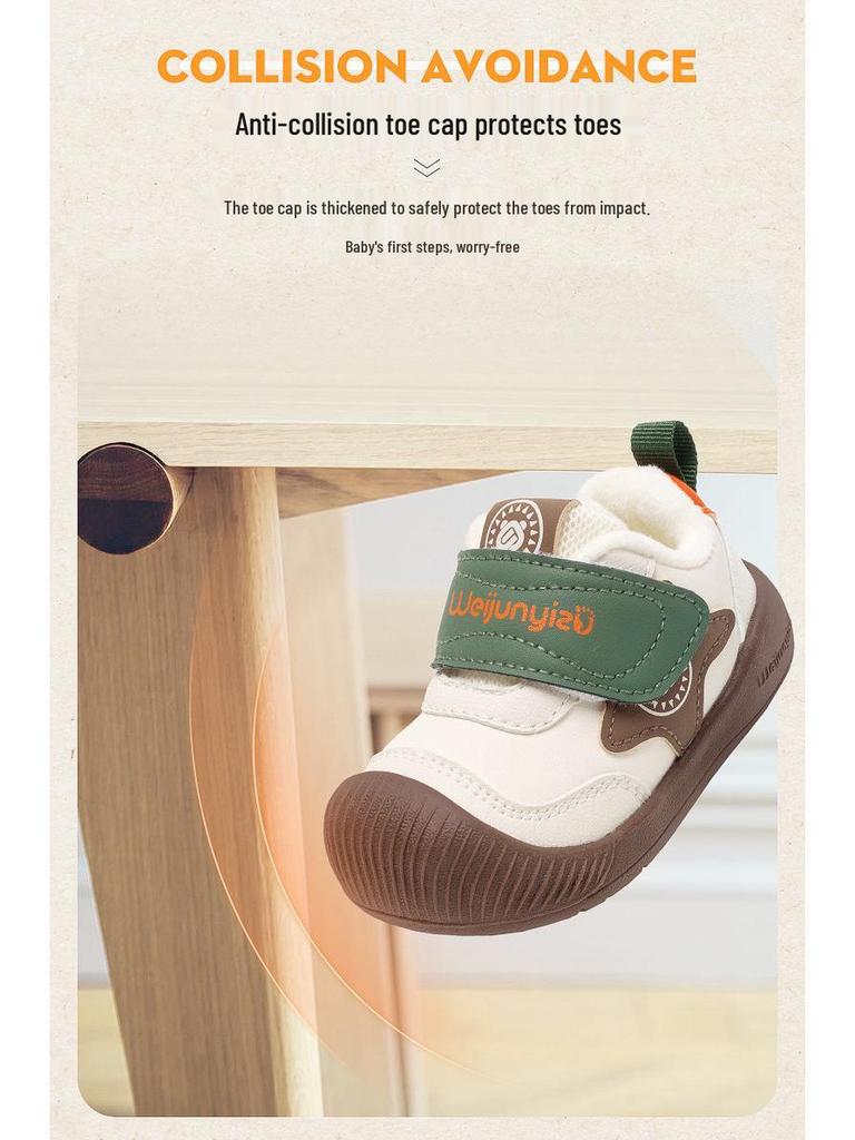 Toddler Winter Cotton Shoes for Ages 1-3, Soft Sole, Plus Velvet, Infant Boy & Girl Functional Shoes