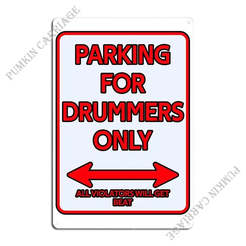 Drummer Parking Sign Metal Signs Wall Decor Wall Decor Living Room Design Garage Tin Sign Poster 20x30cm(7.8x11.8inch)