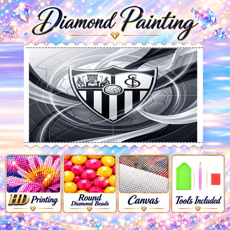Sevilla FC Diamond Painting Kit 5D Full Drill DIY Diamond Mosaic Wall Art Home Decor