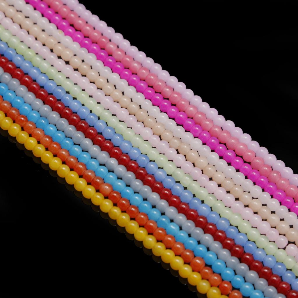 Crystal Glass Beads Candy Color Round Ball Beads Size 4mm 6mm 8mm 10mm For DIY Jewelry Accessories