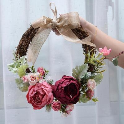 Vine Wreath 10.24Inch Spring Wreath for Front Door Hallway Garden Farmhouses X3UC