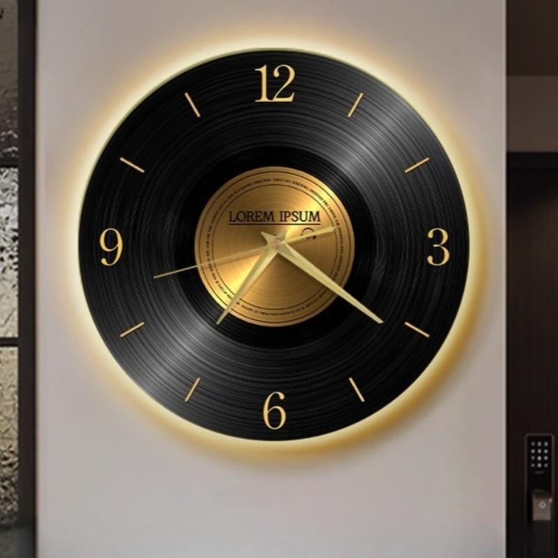 Vintage Wall Clock with Light Living Room Silent Clock for Bedroom Large Creative Luxury Desktop Watches Elegant Home Decoration