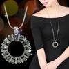 Korean Style Fashionable High-end Crystal Studded Diamond Large Circular Sweater Chain with Personality, Geometry, and Versatility
