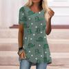 T-shirt Confortable à Manches Courtes et Col Rond Imprimé Dinosaure Bleu d'Été pour Femmes Grandes Tailles Décontracté Ample Mi-Longueur Hauts