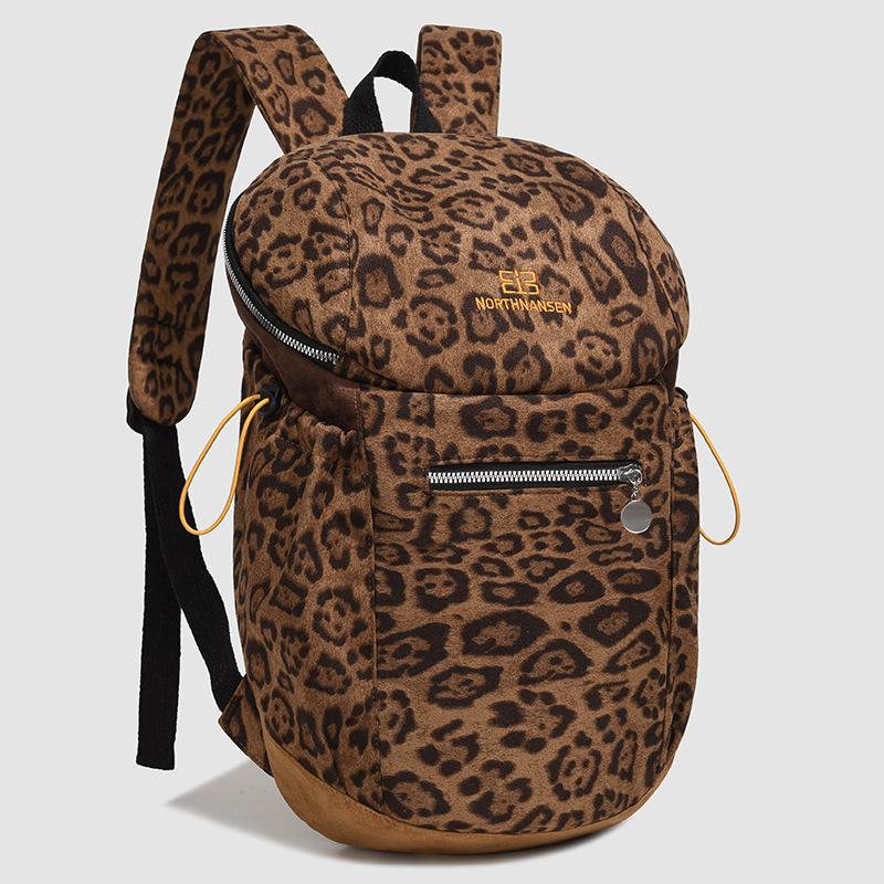 Leopard Print Backpack Student Schoolbag Lightweight Backpack