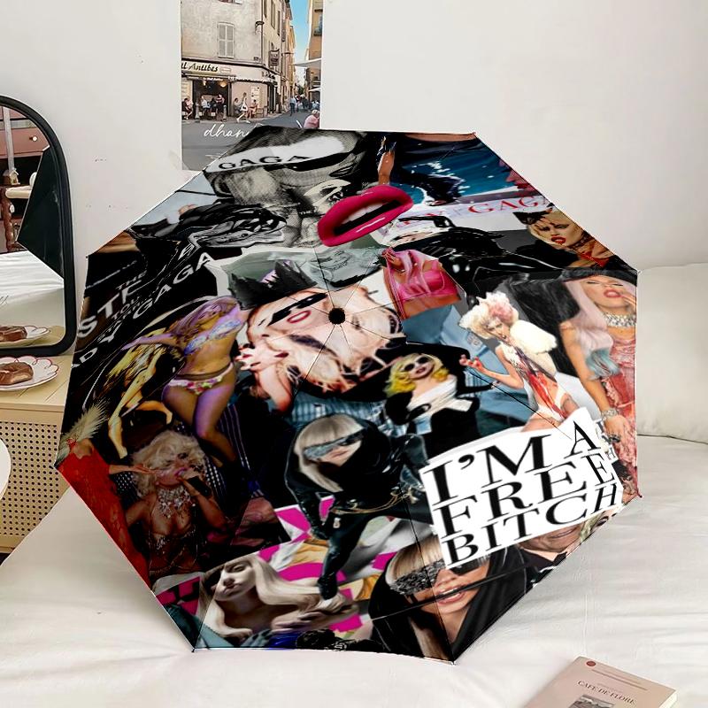 Pop Lady Music Umbrella 8-Frame for Travel, Camping, Casual Lightweight Portable Umbrella, Essential for Every Family Holidays Birthday Gift