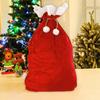 Convenient Lace-up Washable Santa Claus Gift Bag Plush Ball Rope Festival Prop