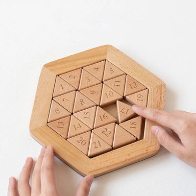Drewniane Sześciokątne Puzzle Klotski Sześciokątne Puzzle Zabawki Rozwojowe Dla Dzieci Gra Rozwijająca Myślenie Zabawki Angażujące Umysł