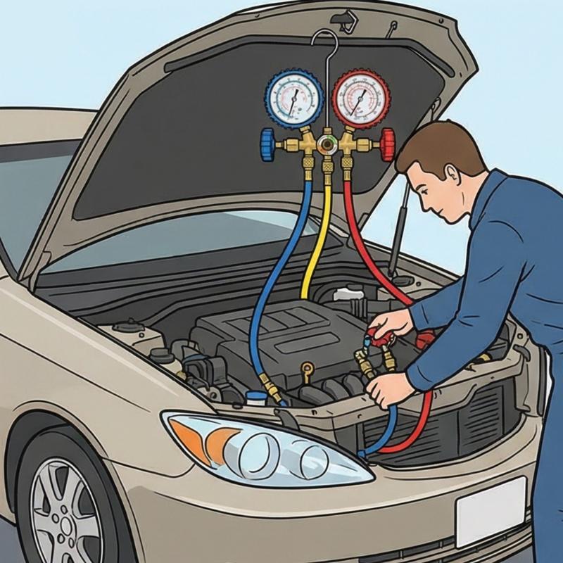 Professional AC Refrigerants Manifold Gauge For Precise Pressure Measurement In HVAC Systems Diagnostic Tool With Hose