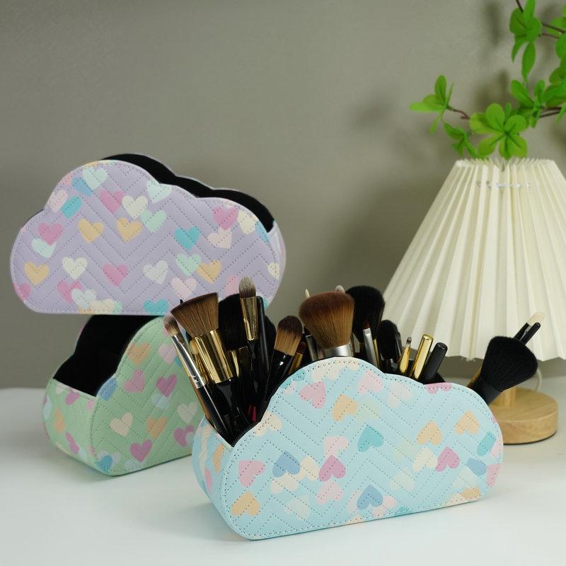 Pink Cloud-Shaped Multifunctional Storage Box for Cosmetics, Remote Controls, and Office Supplies