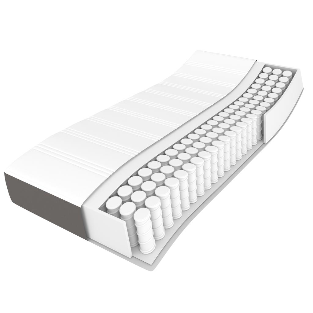 Pocket Spring Mattress Medium Grey 160 x 200 x 20 cm Faux Leather