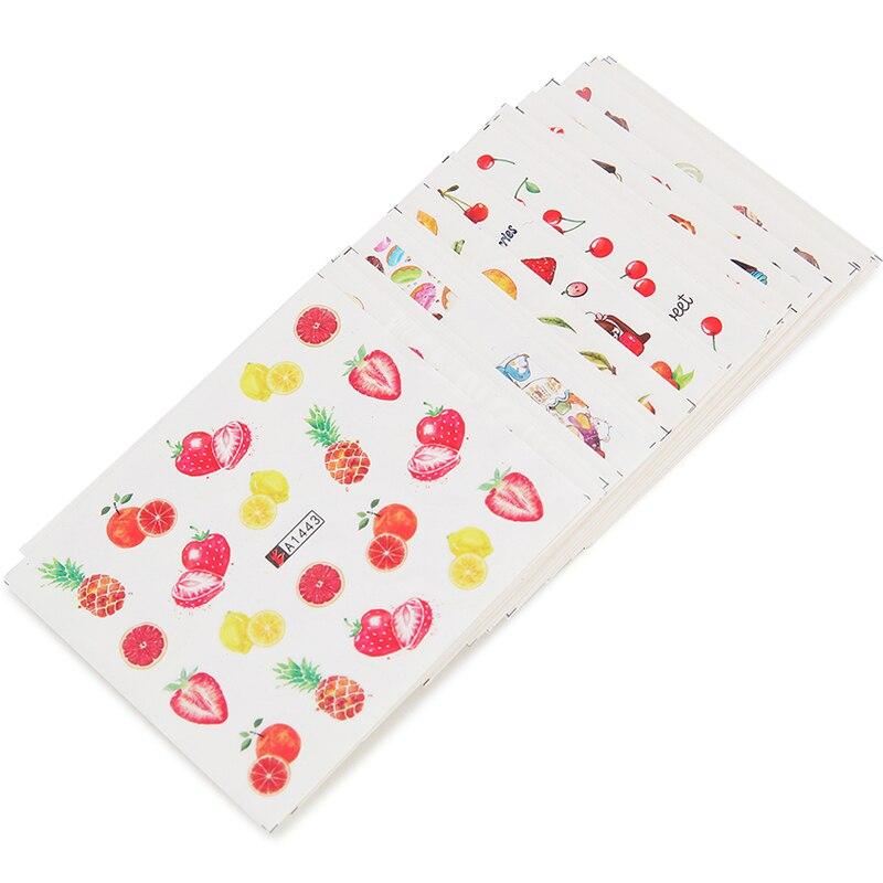 36pcs Water Transfer Nail Art Sticker Decal Dessert Fruit Nail Decoration